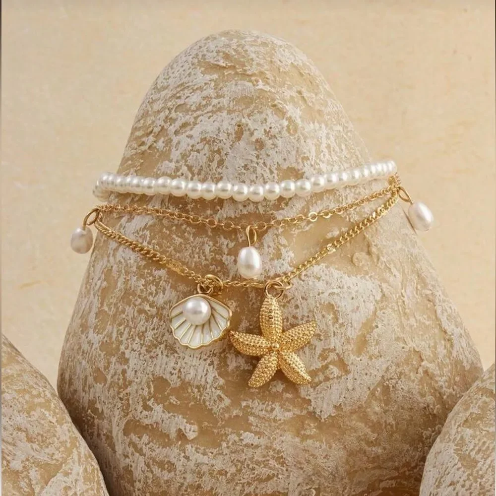 Elegant Pearl Layered Necklace Set M593